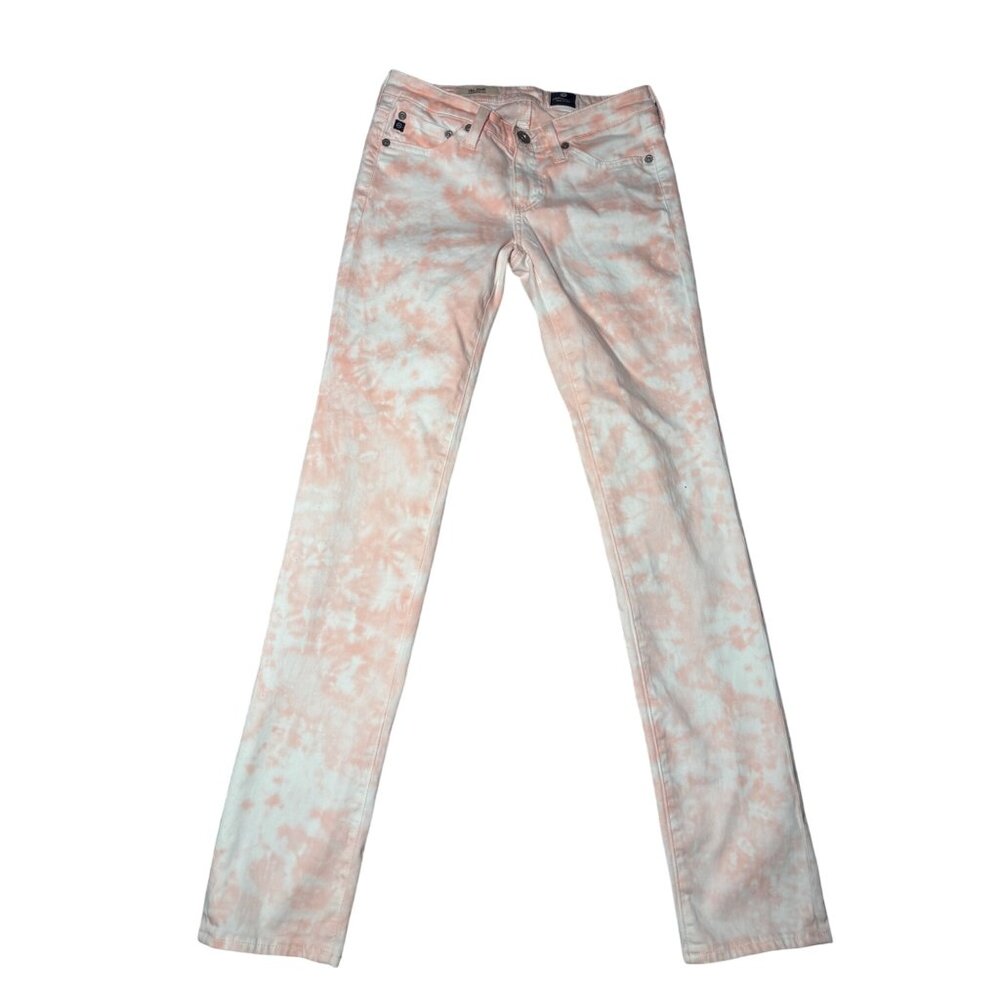 Adriano Goldshmied Tye Dye Pink Whiteโ Modal Blend the Stilt Cigarette Leg Pants